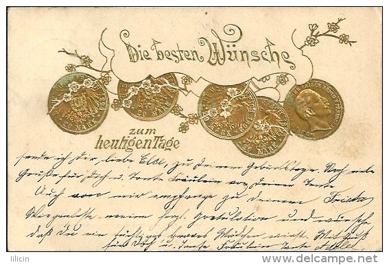 Postcard (Coins) - Deutschland (Germany) Deutsche Mark - Munten (afbeeldingen)