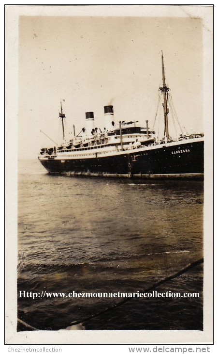 PHOTO 7X11 1936 LE SARDEGNA A PORT SAID 2356 - Bateaux