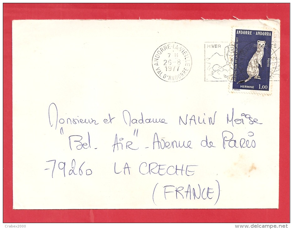 N°Y&T 260 ANDORRE Vers FRANCE Le  26 AOUT1977 - Covers & Documents