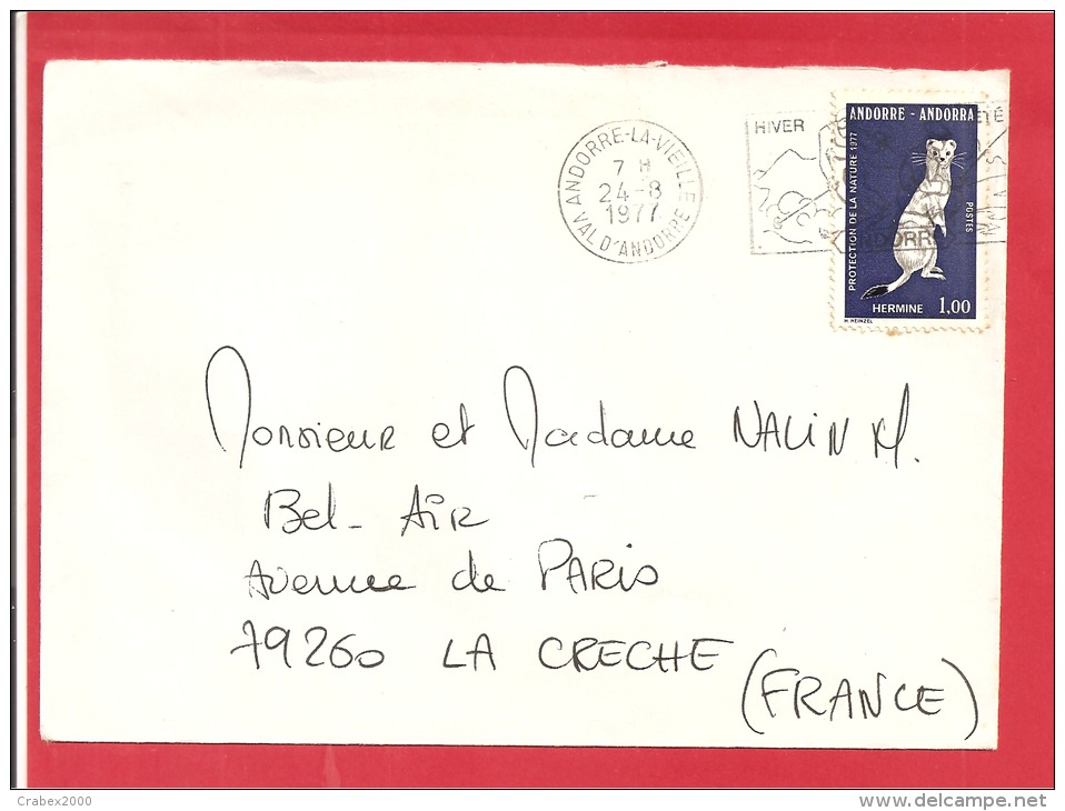 N°Y&T 260 ANDORRE Vers FRANCE Le  24 AOUT1977 - Briefe U. Dokumente