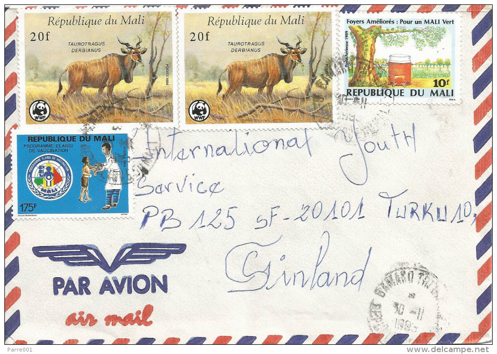 Mali 1995 Bamako WWF Derbia Antilope 20f Vaccination Program Energy Environment Cover - Lettres & Documents