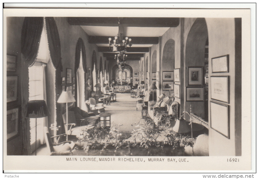 Original Real Photo - Murray Bay Québec Manoir Richelieu Manor - Main Lounge - VG Condition - 2 Scans - Other & Unclassified