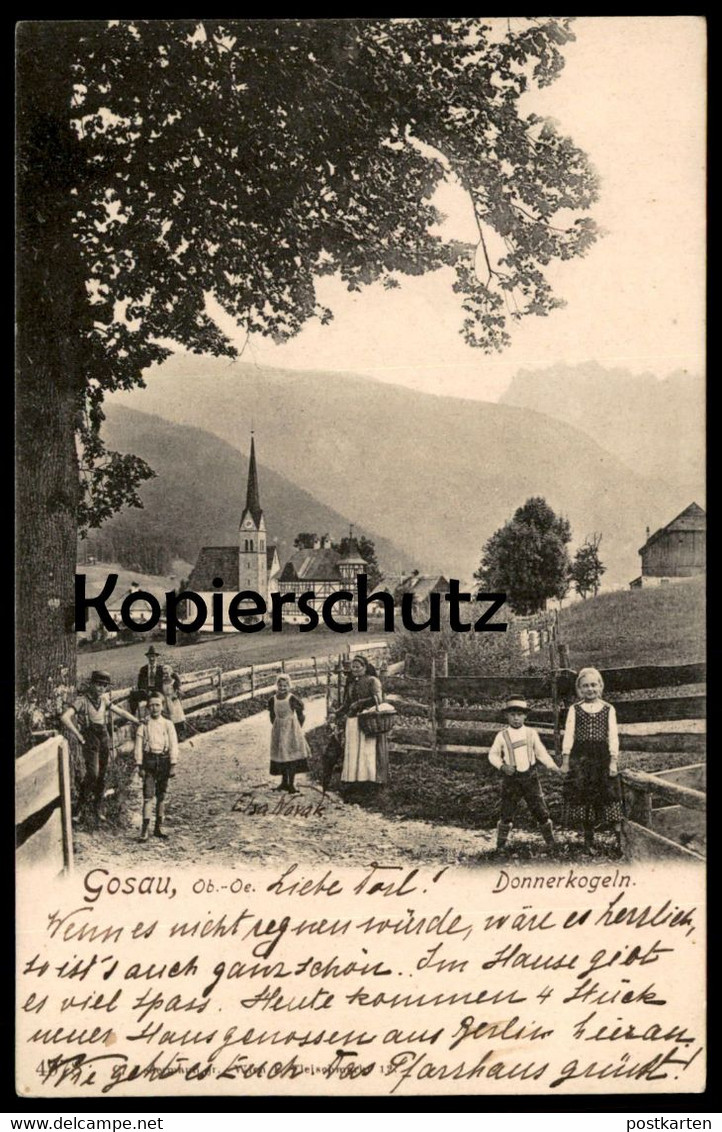 ALTE POSTKARTE GOSAU OBER-ÖSTERREICH DONNERKOGELN Elsa Novak Kinder Kind Enfant Enfants Child Children Bezirk Gmunden - Gmunden