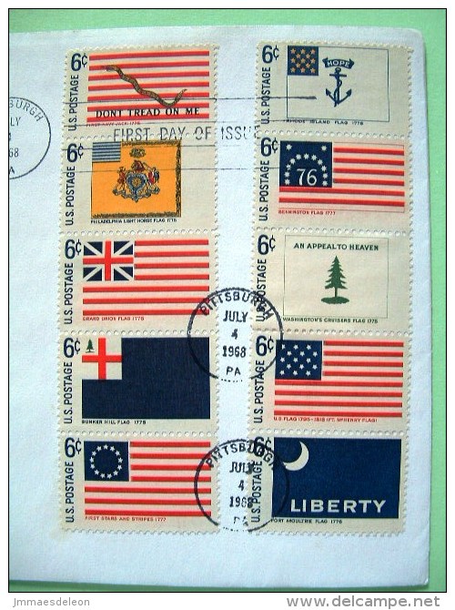 USA 1968 FDC Cover - American Flags - Covers & Documents