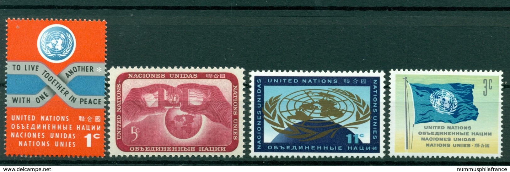 Nations Unies New York 1962 - Y & T N. 100/03 -  Timbres Poste Ordinaire - Unused Stamps