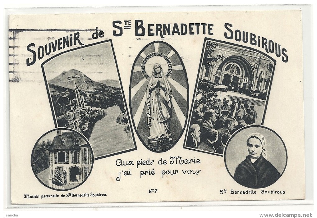 MULTIVUES--SOUVENIR DE Ste BERNADETTE SOUBIROU--AFFR LE 22/9/1954-- - Lourdes