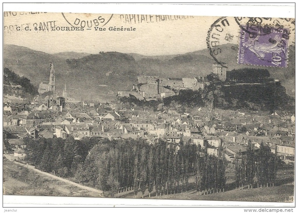 -43--LOURDES--VUE GENERALE--AFFR SUR RECTO LE 21 SEPT 1928--- - Lourdes