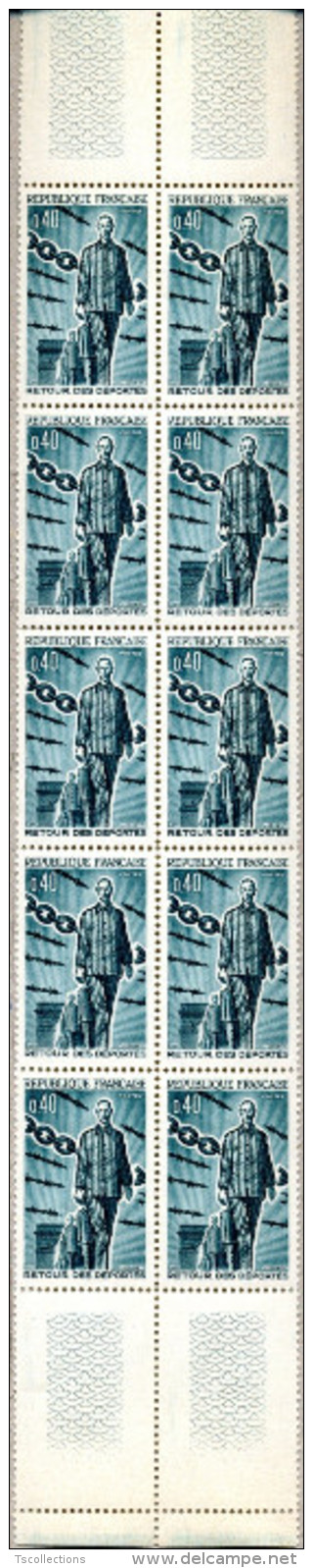 Bloc De 10 Timbres Neufs - Yvert 1447 Retour Des Déportés 1965 - Neufs