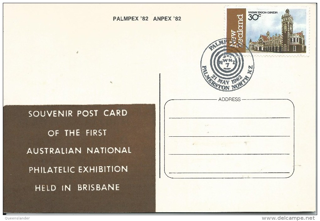 Palmpex '82 Anpex '82 Souvenir Postcard First National Philatelic Exhibition Brisbane Front & Back Shown - Postal Stationery