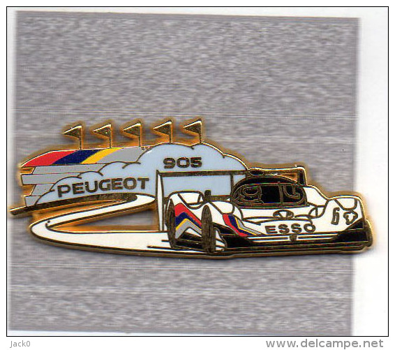 Pin´s  Sport  Automobile  F 1  Peugeot  905  Avec  Carburant  ESSO  Signée  Arthus  Bertrand - F1