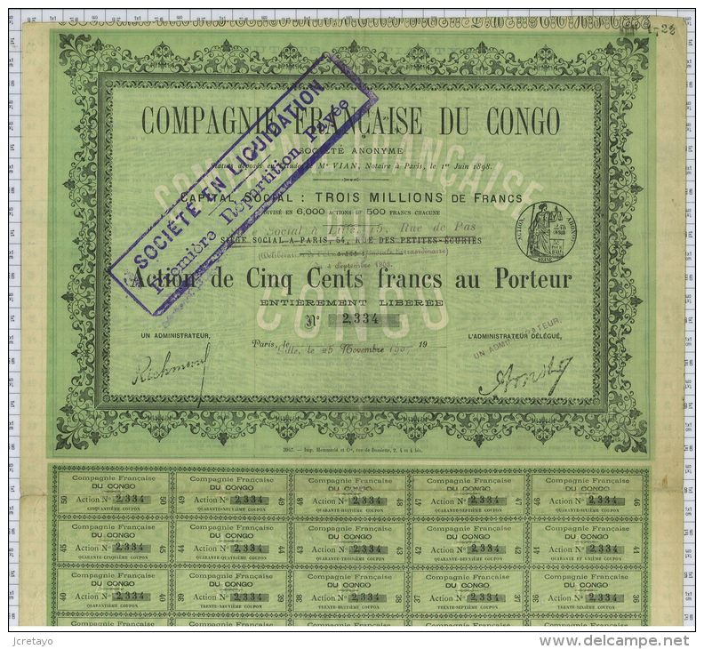 Cie Française Du Congo - Afrique