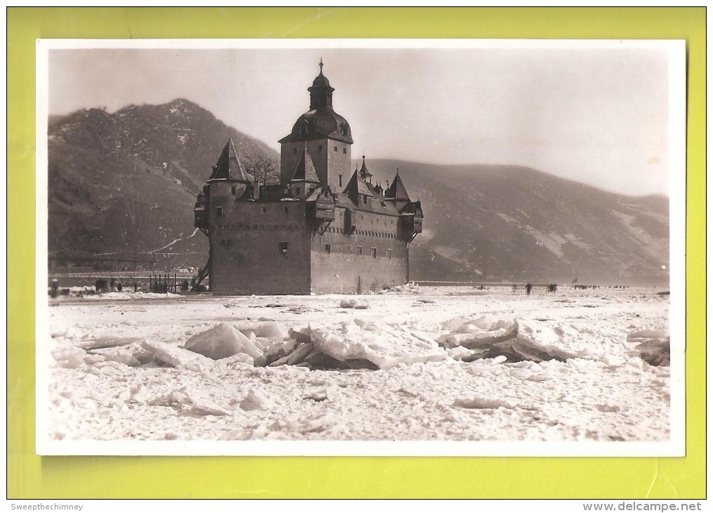 Die Pfalz Bei Caub Im Vereisten Rhein Februar Marz 1929   Frozen River Im Rhein Ungelaufen Unused - Kaub