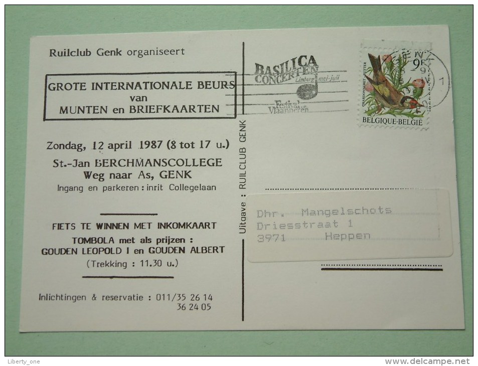 Grote Int. Beurs Munten En PK - Ruilclub Genk 12 April 1987 ( Genck De Oude Molen / Zie Foto Voor Details ) !! - Bourses & Salons De Collections