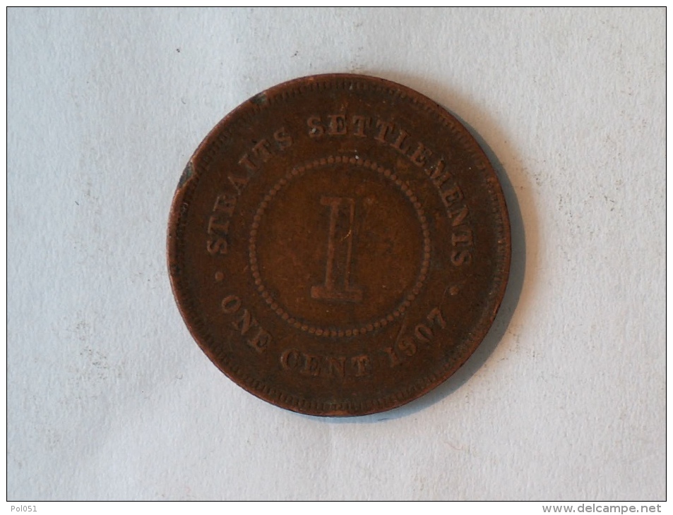 STRAITS SETTLEMENTS ONE CENT 1907 - Inde