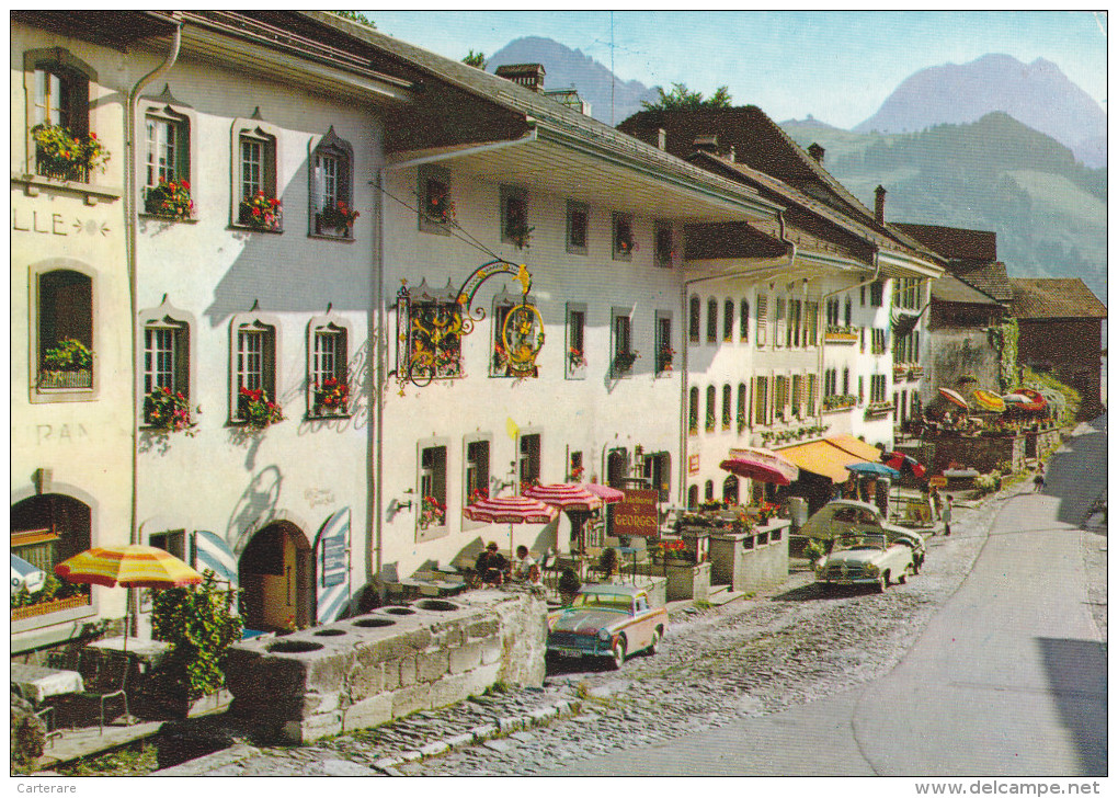 SUISSE,SWITZERLAND,SWISS, HELVETIA,SCHWEIZ,SVIZZERA , FRIBOURG,GRUYERES,prés Bulle,1966,restaurant - Bulle