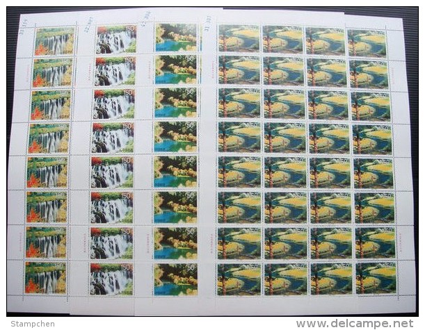 China 1998-6 Nine-village Valley Stamps Sheets Falls Lake Waterfall Scenery - Blocks & Sheetlets
