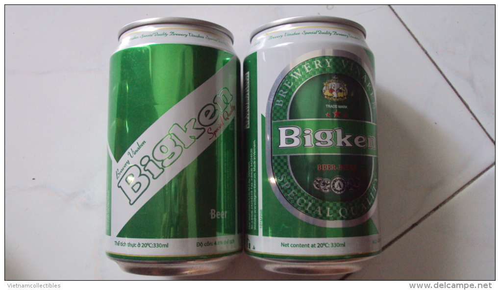 Vietnam Viet Nam 330ml Empty Beer Can With Brand Of Bigken / Opened By 2 Holes At Bottom - Cannettes