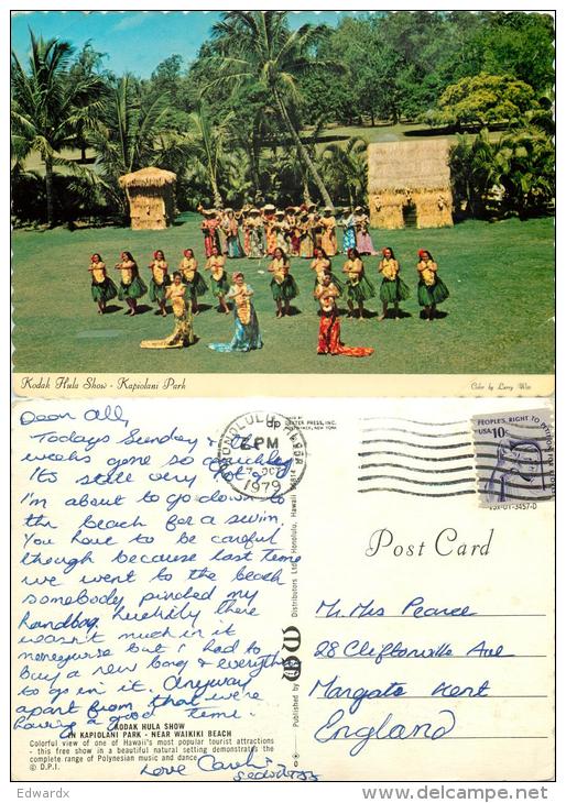 Kodak Hula Show, Kapiolani Park, Honolulu, Hawaii, United States US Postcard Used Posted To UK 1979 Stamp - Honolulu