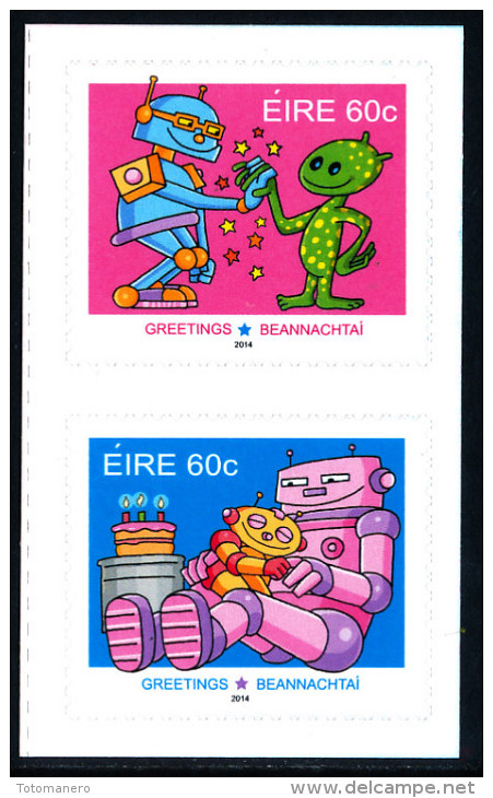 IRELAND/Irland/Eire 2014 Greetings Adhesive Pair** - Unused Stamps