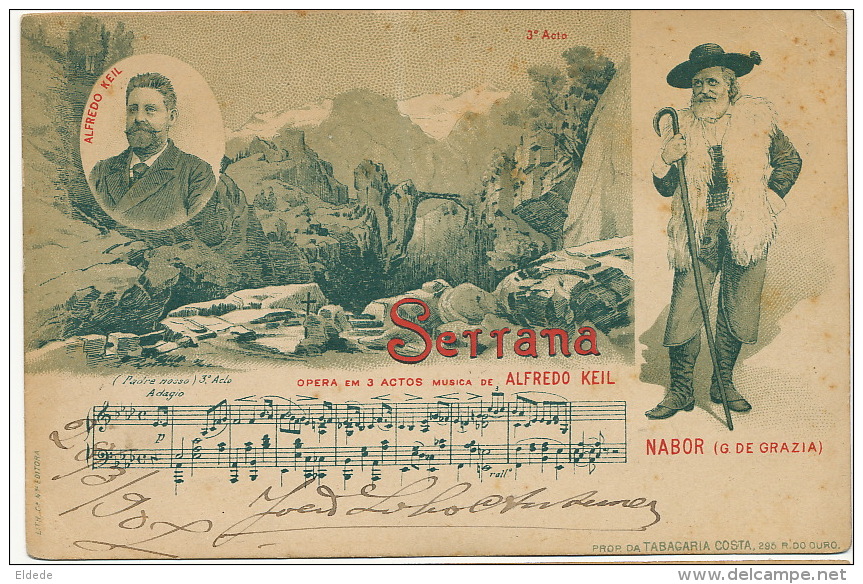 Pionniere 1900 Nabor G De Grazia Settana De Alfredo Keil Opera Litho Tabacaria Costa - Autres & Non Classés