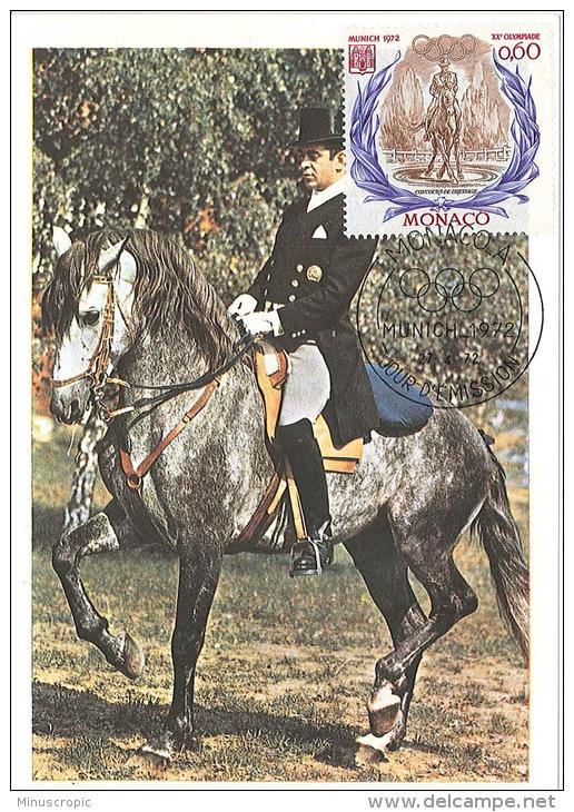 CM Monaco - 20è Olympiade De Munich 1972 - Le Dressage - 27/04/1972 - Maximumkaarten