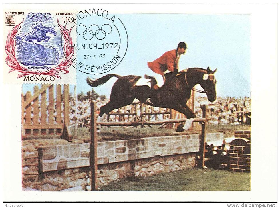 CM Monaco - 20è Olympiade De Munich 1972 - Saut D'Obstacle - 27/04/1972 - Maximumkaarten