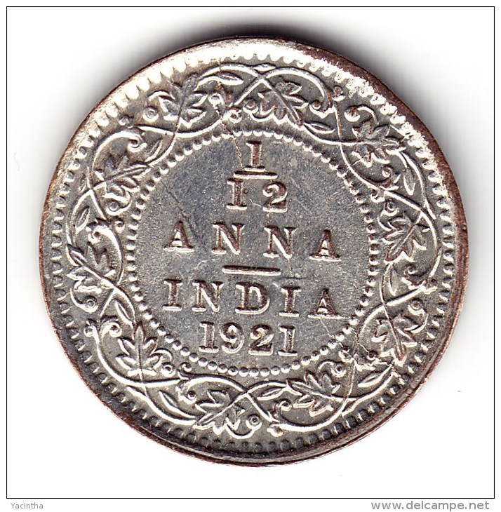 @Y@      INDIA  1/12 Anna 1921  Zilver Plated    (2642) - India