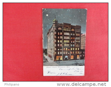 Minnesota > Minneapolis  Night View Masonic Temple 1906 Cancel Ref 1198 - Minneapolis