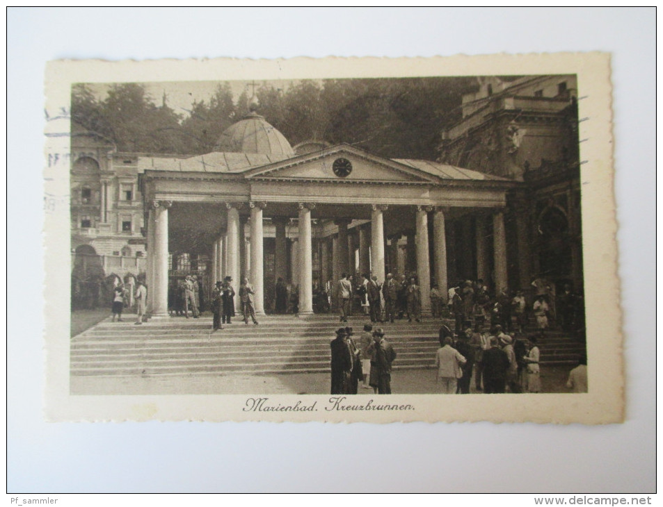 AK / Bildpostkarte 1931 Marienbad Kreuzbrunnen Erste Karlsbader Kunstanstalt Josef Fritz Brandl Tiefdruckkarte - Czech Republic