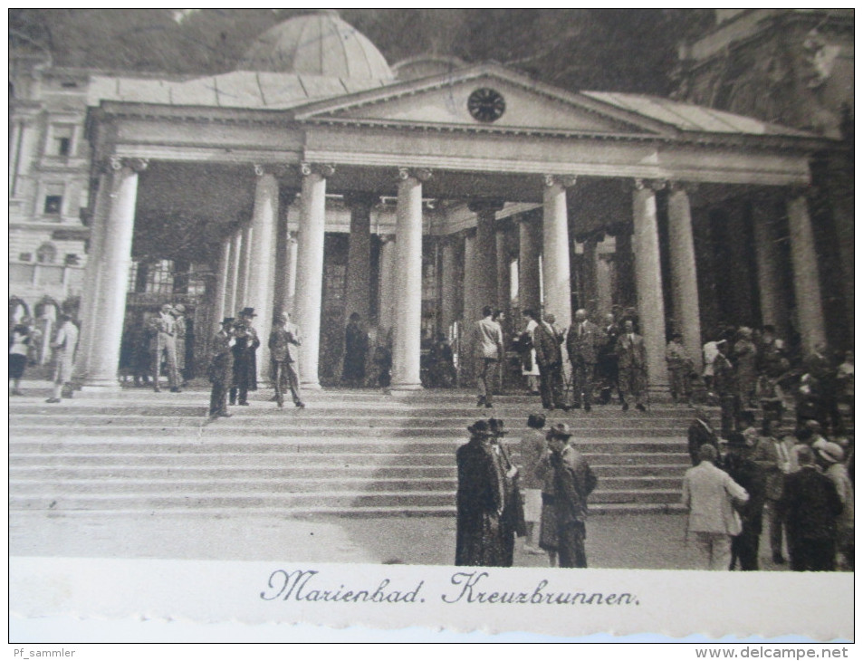 AK / Bildpostkarte 1931 Marienbad Kreuzbrunnen Erste Karlsbader Kunstanstalt Josef Fritz Brandl Tiefdruckkarte - Czech Republic