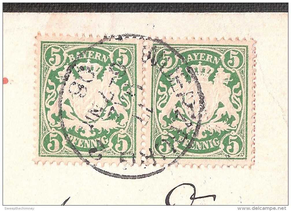 Würzburg  2x Bayern Grun Green BRIEFMARKEN Stamps On AK Würzburg Königl Residenz Mit ARKEDEN  POSTAL HISTORY POSTMARK - Cartas & Documentos