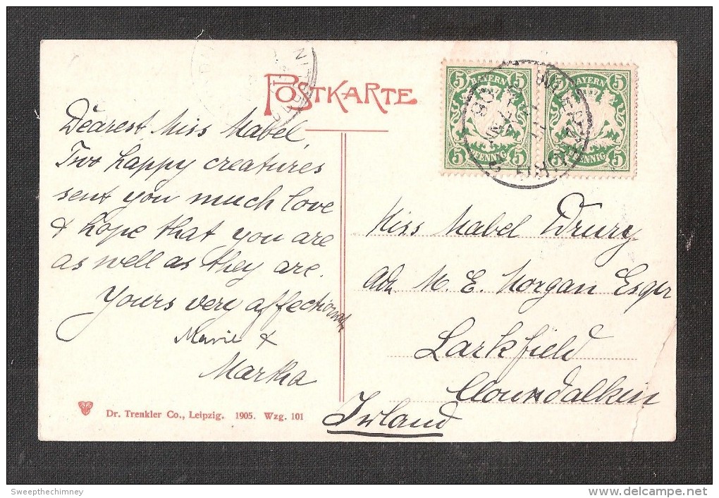 Würzburg  2x Bayern Grun Green BRIEFMARKEN Stamps On AK Würzburg Königl Residenz Mit ARKEDEN  POSTAL HISTORY POSTMARK - Covers & Documents