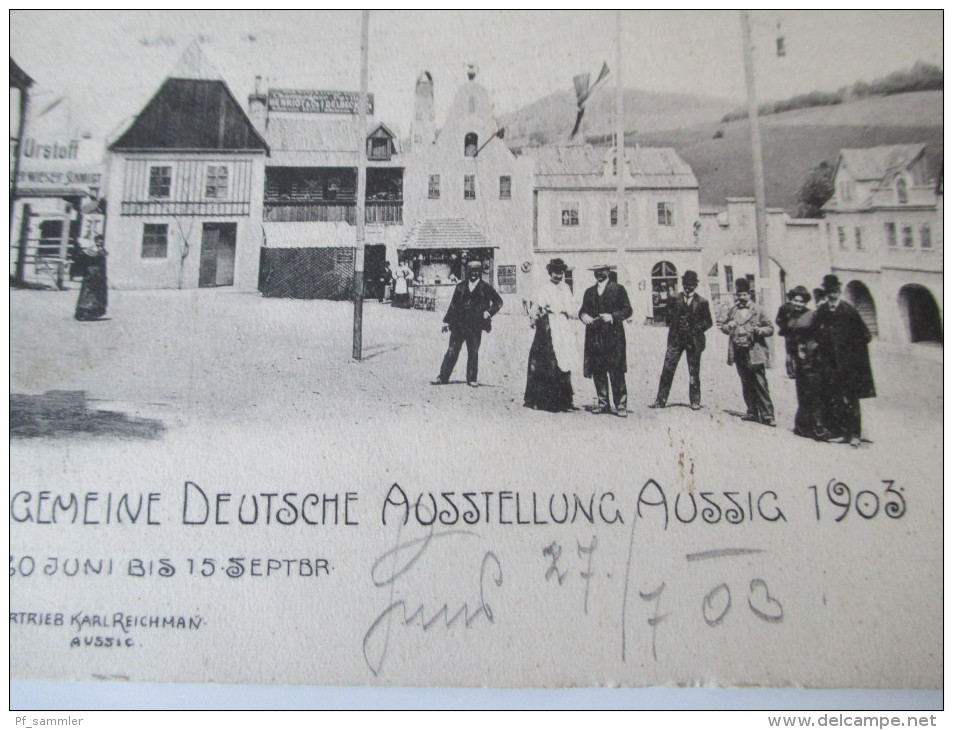 AK / Bildpostkarte Österreich / Tschechien 1903 Allgemeine Deutsche Ausstellung "Alt Aussig" Marktplatz Töpferthor - Zonder Classificatie