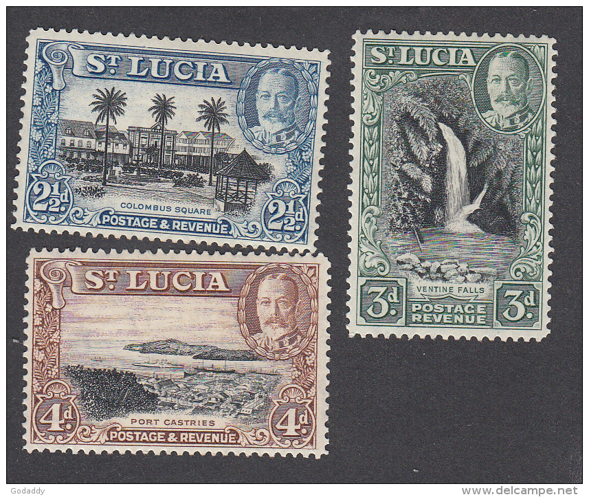 St Lucia 1936   21/2d, 3d, 4d  MH  SG 117, 118, 119 - St.Lucia (...-1978)