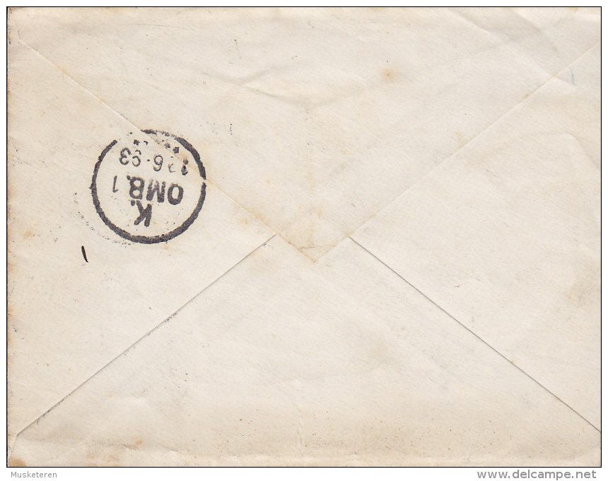 Egypt Egypte Postal Stationery Ganzsache Entier 1 Piastre Sphinx Cover Lettre 1893 KØBENHAVN K. Denmark (2 Scans) - 1866-1914 Khédivat D'Égypte