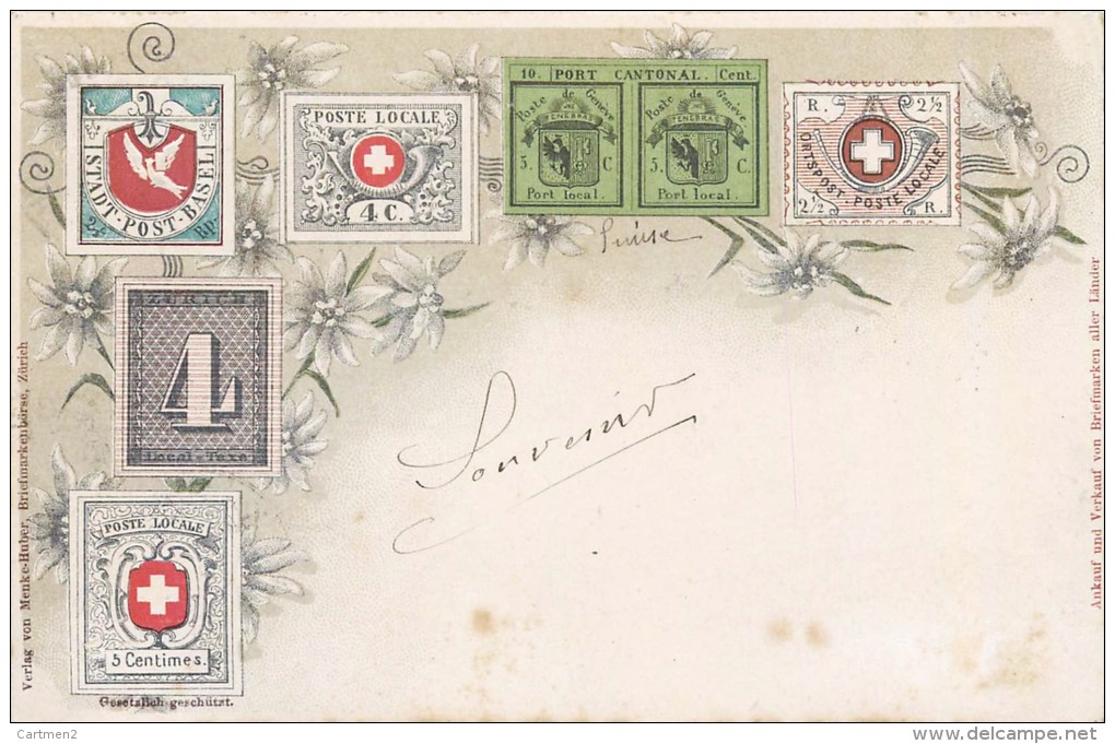 TIMBRES SUISSE POSTE CANTONALE POSTE LOCALE PORT CANTONAL STAMP SUISSE 1900 - Timbres (représentations)