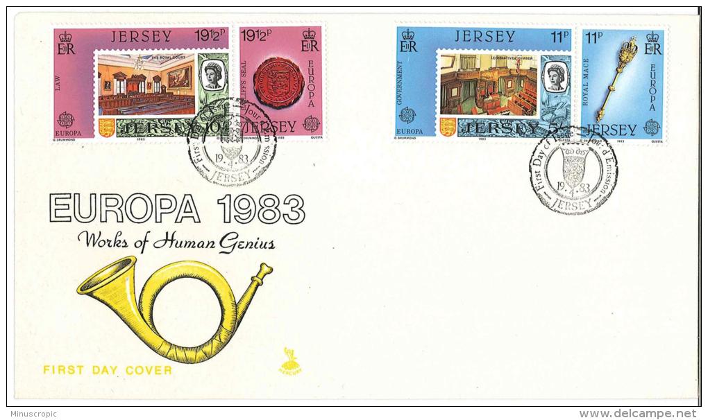 FDC - Jersey - Europa 1983 - Works Of Human Genius - Jersey