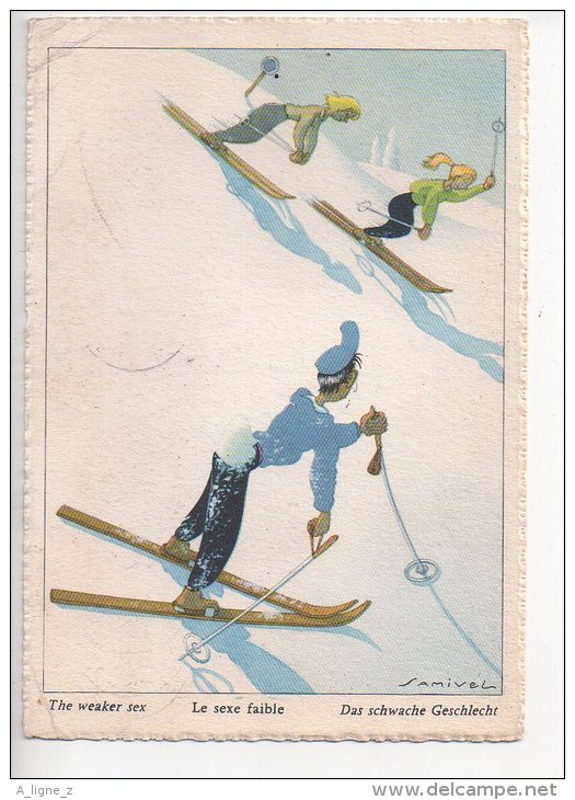 REF 164  : CPSM SAMIVEL Le Sexe Faible Ski Skieur 1961 - Samivel