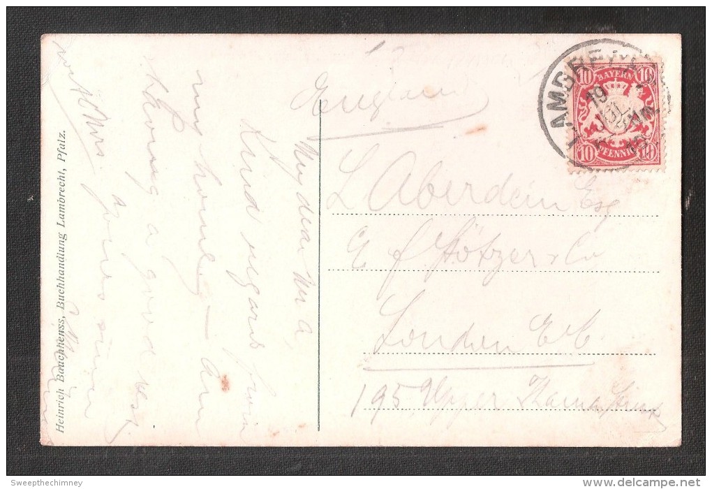 LAMBRECHT PFALZ  Bayern ROT RED BRIEFMARKEN Stamp On AK POSTAL HISTORY POSTMARK - Briefe U. Dokumente