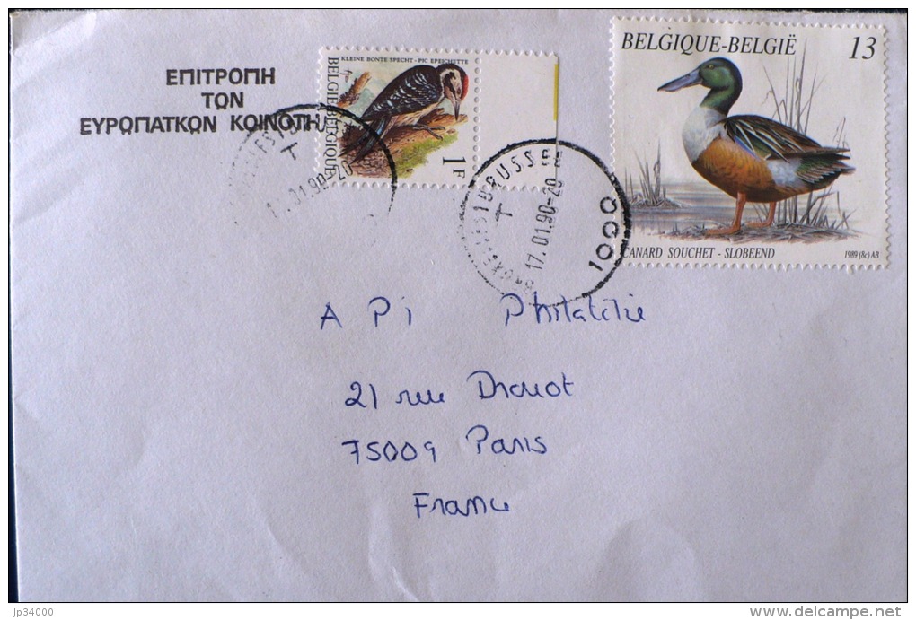 BELGIQUE CANARDS (yvert 2335) Sur Letter Ayant Voyagée 17/01/1990) - Ducks