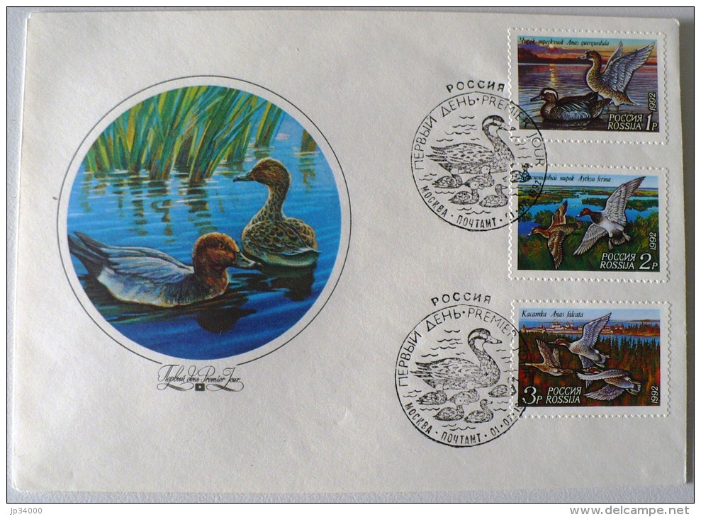 RUSSIE CANARDS, Yvert N° 5998/6000, Sur FDC, Enveloppe 1er Jour. 01/07/1992 - Canards