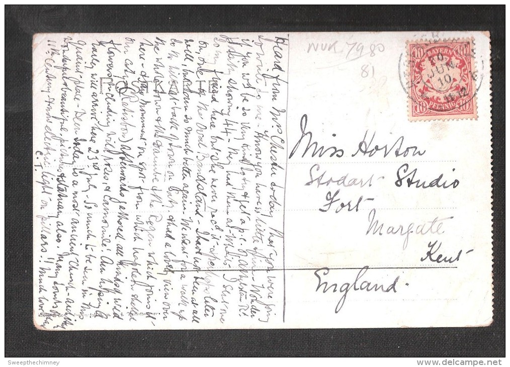 Regensburg Rathaus + 10pf Rot Bavaria BAYERN Briefmarken Stamp  Gelaufen USED Postal History - Regensburg