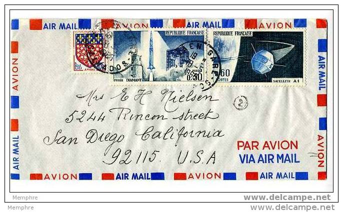 Lettre Avion 18-05-66 Pour USA Tarif 0,95Fr   Nr 1464, 1465 Et 1352 - Posttarife