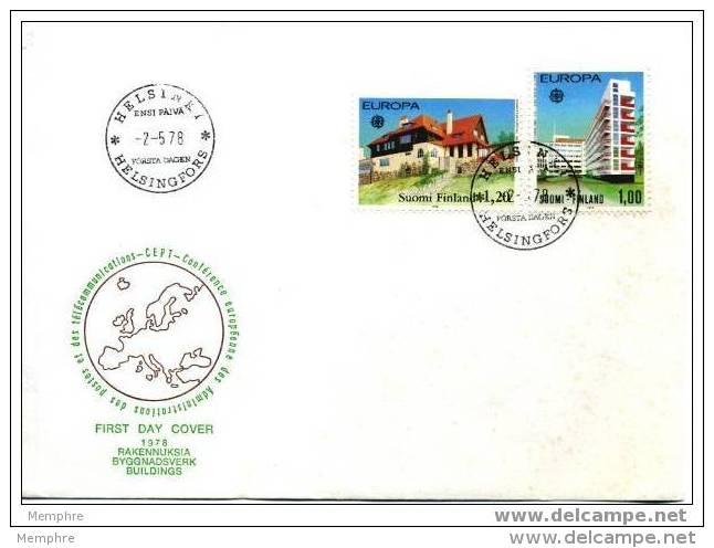 FINLANDE Mi 825-6  Europa 1978 FDC Non-adressé - FDC