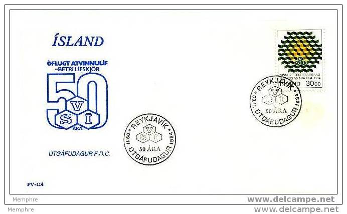ISLANDE 1984  FDC Fédération Des Employeurs  Mi Nr 621 - FDC