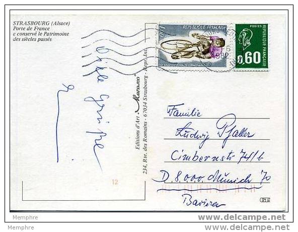 Carte Postale Moins De 5 Mots Pour L&acute;étranger Tarif Du 1982.06.01  Carte Du 1982.06.04 Pour L&acute;Allemagne - Postal Rates