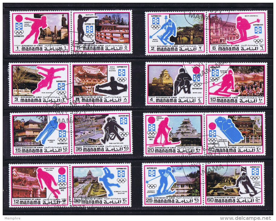 MANAMA  1972  Jeux Olympiques De Sapporo  Série De 16 Timbres - Winter 1972: Sapporo