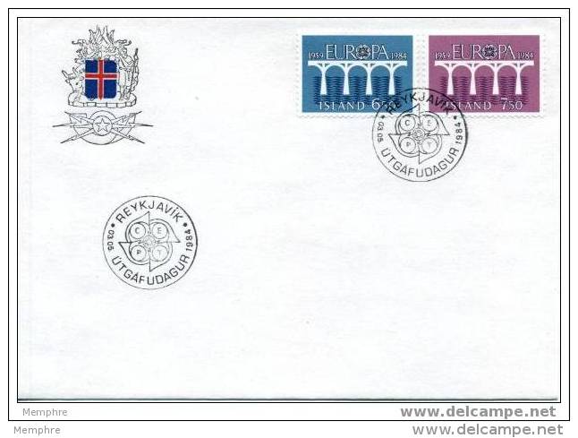 ISLANDE   FDC Europa 1984  Mi 614-5 - FDC