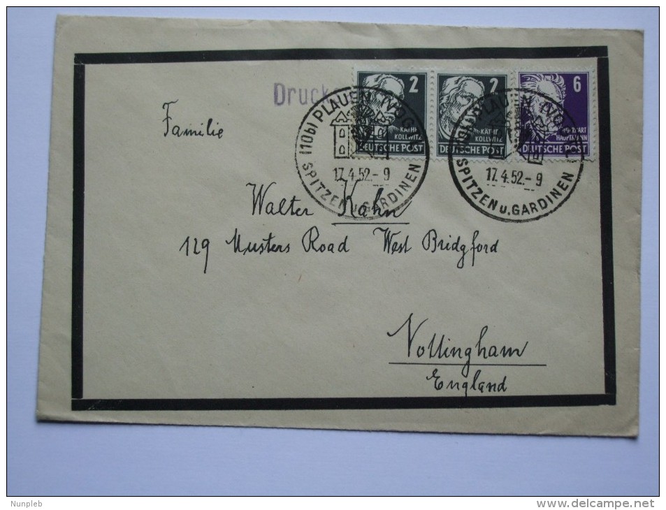 GERMANY ALLIED COVER WITH PLAUEN SONDERSTEMPEL TO ENGLAND - Autres & Non Classés