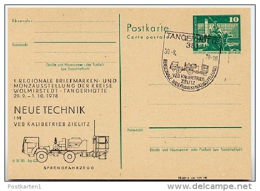 DDR P79-18c-78 C68-b Postkarte PRIVATER ZUDRUCK Sprengfahrzeug Tangerhütte Sost. 1978 - Cartes Postales Privées - Oblitérées